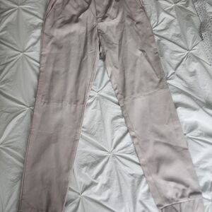 Calvin Klein's Cream Faux Leather Pants